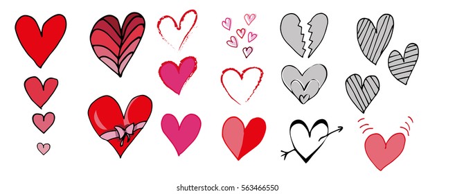 Hearts Set. Vector Illustration.