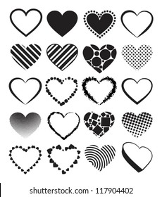 Hearts - set of Vector Illustrations.