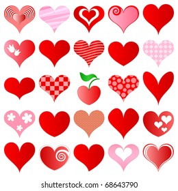 hearts set for wedding and valentine design