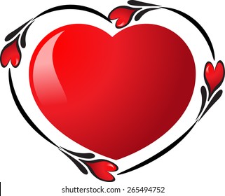 hearts shape with flowers icon