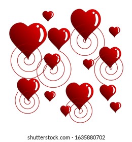 Hearts shape and a loop magic of love.