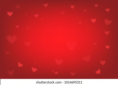 hearts shape on red background 