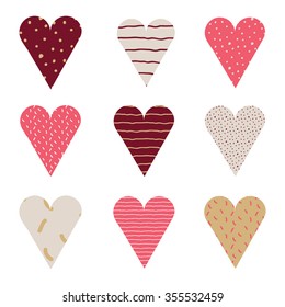 Hearts shape Valentine's day set