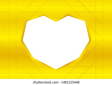 hearts shape white on gold background, white frame shaped heart on golden texture for greeting card paper, luxury heart shape golden decoration valentines graphic, cute heart border shape copy space
