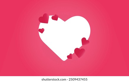 Hearts Shapes Icons Vector Illustration Design 
Editable Resizable style woodcut etching engraving design. 
A Valentines or Mothers day drawing concept, 
Contour text logo template, outline red heart 