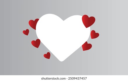Hearts Shapes Icons Vector Illustration Design 
Editable Resizable style woodcut etching engraving design. 
A Valentines or Mothers day drawing concept, 
Contour text logo template, outline red heart 