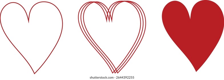 Hearts Shapes Icons, vector illustration.