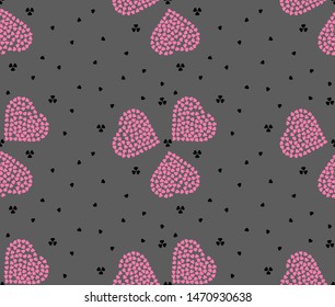 hearts shapes vector rapport for seamless printing 