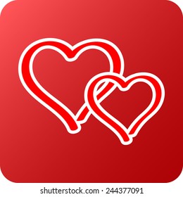 Hearts sign icon, vector illustration. Flat design style