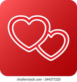 Hearts sign icon, vector illustration. Flat design style
