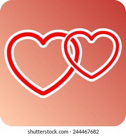 Hearts sign icon, vector illustration. Flat design style