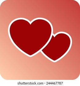 Hearts sign icon, vector illustration. Flat design style