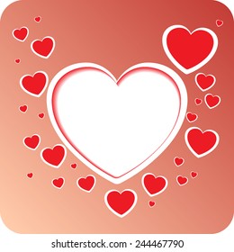 Hearts sign icon, vector illustration. Flat design style
