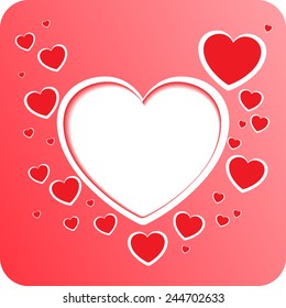 Hearts sign icon, vector illustration. Flat design style