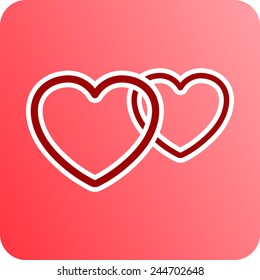 Hearts sign icon, vector illustration. Flat design style