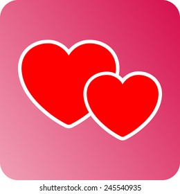 Hearts sign icon, vector illustration. Flat design style