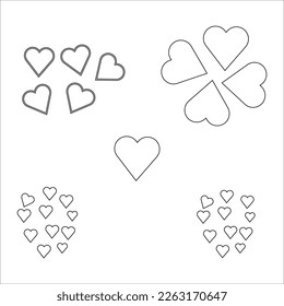 Hearts silhouette style icon design vector image