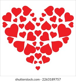 Hearts silhouette style icon design vector image