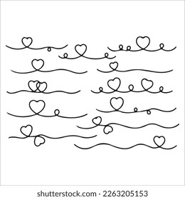 Hearts silhouette style icon design vector image