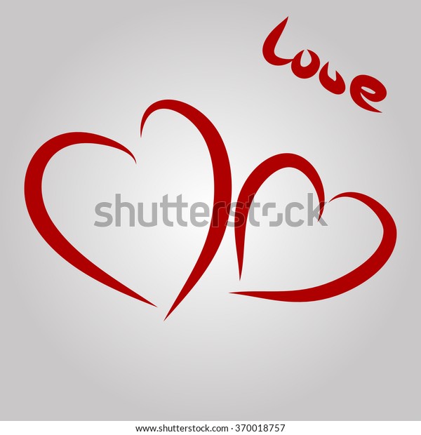 Hearts Silhouettes Valentines Day Stock Vector (Royalty Free) 370018757 ...