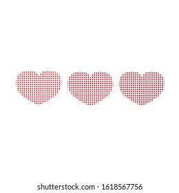 Hearts of small red squares