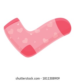 Hearts sock icon. Cartoon of hearts sock vector icon for web design isolated on white background