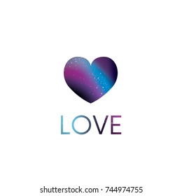 Hearts and space. Valentine's Day. Vector illustration for a postcard or a poster. Love and friendship. Stars and planets.