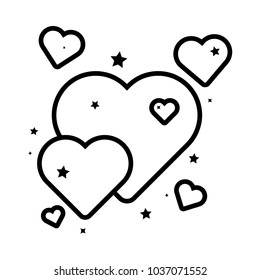 hearts with star vector icon 