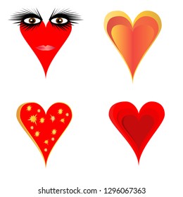 Hearts Stars Eyes Vector On Isolated Stock Vector (Royalty Free ...