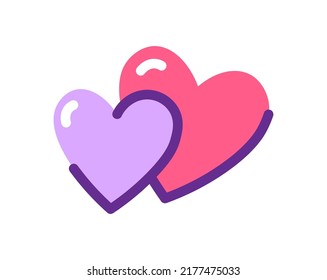 Hearts sticker icon. Vector illustration