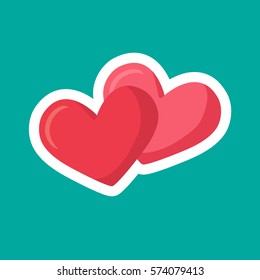 Hearts sticker icon vector illustration