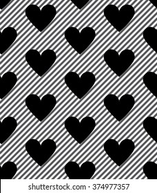 hearts striped pattern Valentine's Day card