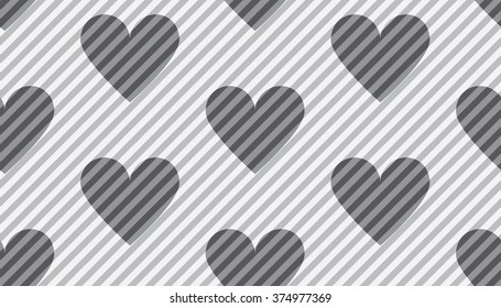 hearts striped pattern Valentine's Day card