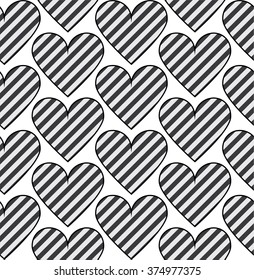 hearts striped pattern Valentine's Day card