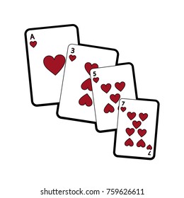 hearts suit french playing cards icon image 