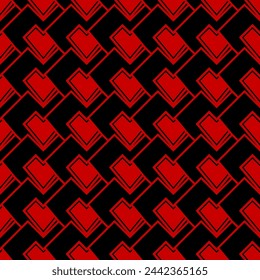 Hearts superimposed on each other seamless geometric pattern. Until Valentine's Day, wedding, paper, gift wrapping, textiles, web. Red and black with white