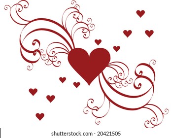 Hearts with swirls
