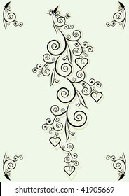 Hearts in swirls