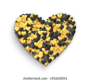 Hearts symbol, composed from many elements. Poker vector illustration.