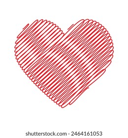 hearts symbol thread line vector illustration