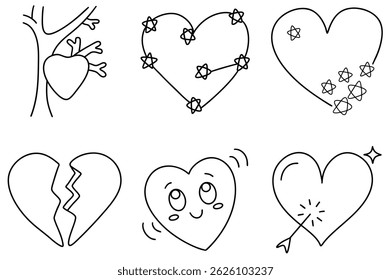 A Hearts symbolize love and connection, evoking joyful reaction as iconic representation of emotions