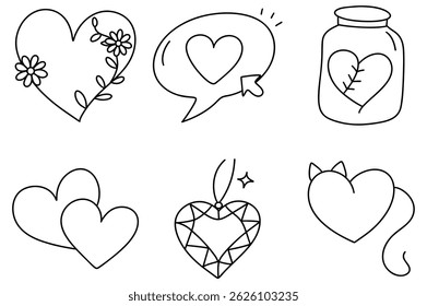 A Hearts symbolize love and connection, showcasing various designs like icons and reactions that evoke emotion