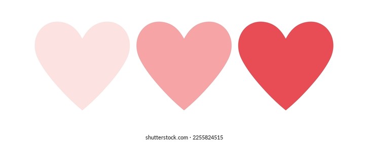 hearts three pinks vector editable 