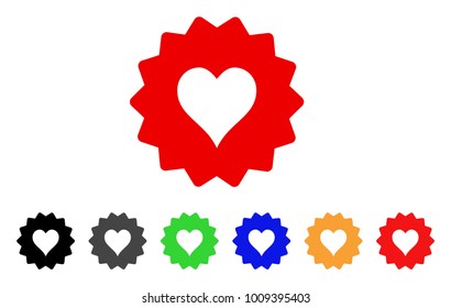 Hearts Token icon. Vector illustration style is a flat iconic hearts token symbol with gray, yellow, green, blue, red, black color versions. Designed for web and software interfaces.