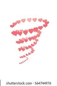 Hearts tornado with grouped elements that makes it easy to position element inside it