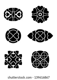 Hearts tribal tattoo set