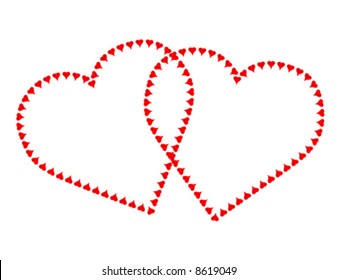Hearts of Hearts, Two Valentine hearts made of more hearts. Copy space for your sweetheart's name and your special message. EPS8 compatible.