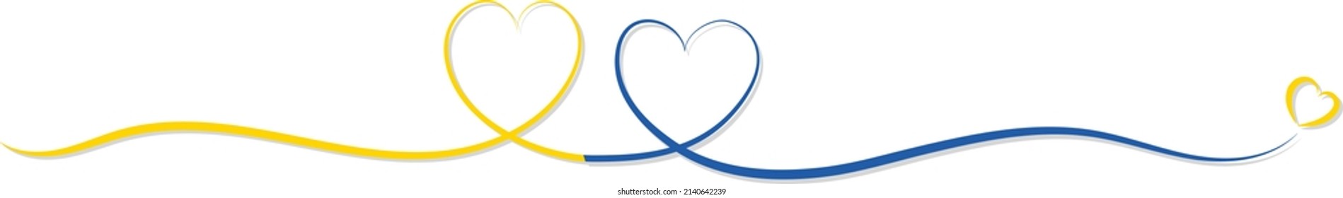 Corazones para Ucrania en azul y amarillo