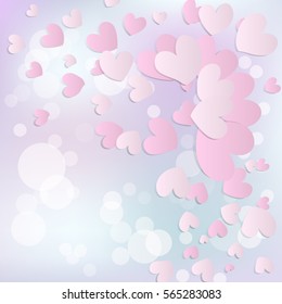 Hearts valentine light vector background
