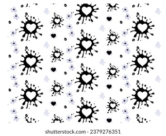 Hearts Valentine s Day. Hears seamless pattern, love valentine and wedding theme seamless vector background, hand drawn lines textures used